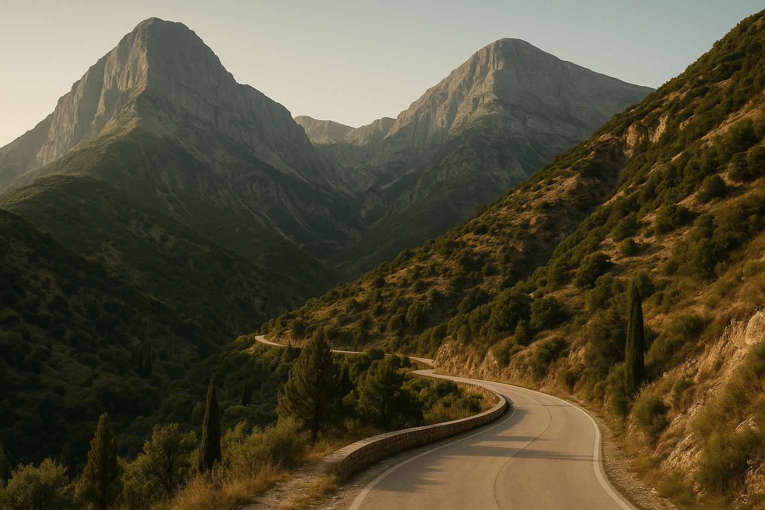 Scenic mountain road in Central Tzoumerka