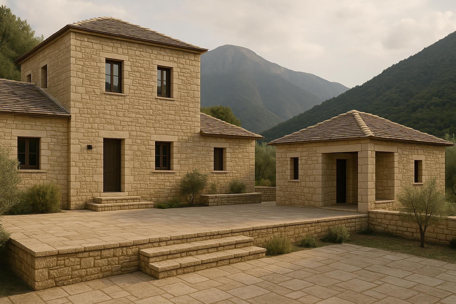 Stone architecture at Olivestone Retreat